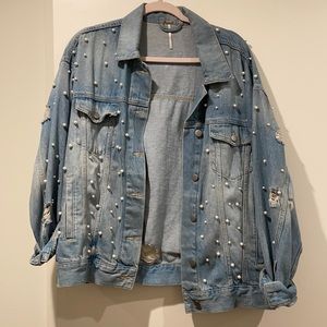 Free People Pearl Denim Jacket | Size Small